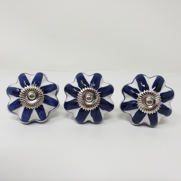 Other Porcelain Ceramic Blue White Drawer Door Knobs Handle